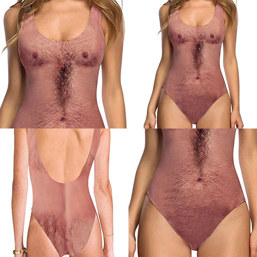 one piece hairy man swimsuit