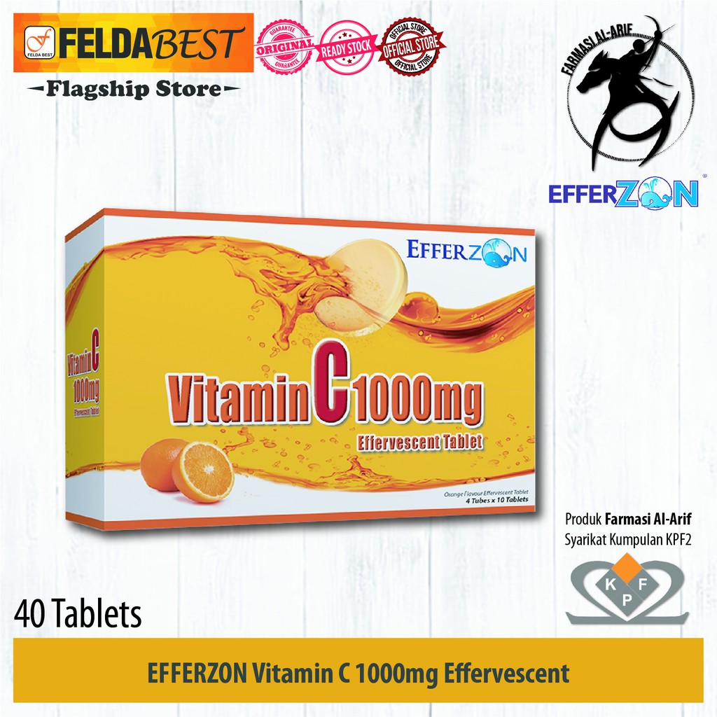 Efferzon Vitamin C 1000mg Effervescent Tablets (4 X 10's) | Shopee Malaysia