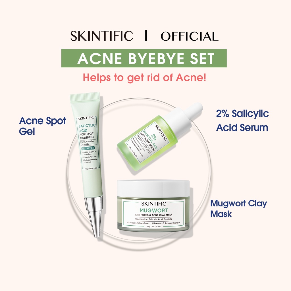 SKINTIFIC Acne Byebye Set Salicylic Acid 3pcs 2 Salicylic Acid