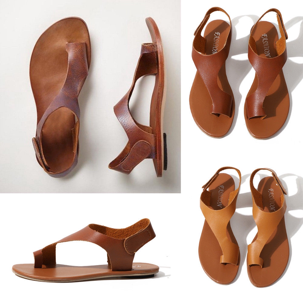 ladies tan leather sandals