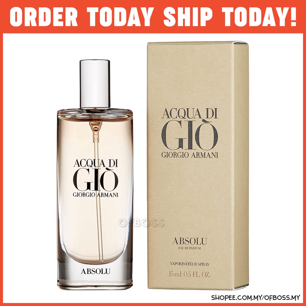 Giorgio Armani Acqua Di Gio Absolu 15 ml Eau De Parfum EDP For Men | Shopee  Malaysia