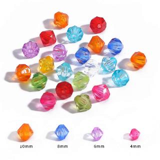 4-10mm Austria Faceted Bicone Crystal Acrylic Beads Loose Spacer Round Beads DIY Jewelry Making