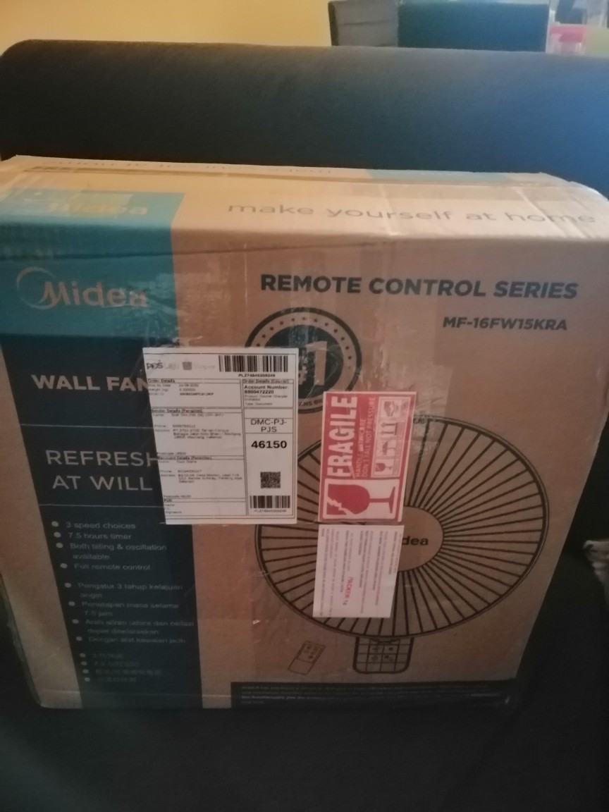 Midea 16 Wall Fan 5 Blade With Remote Control Kipas Dinding Mf 16fw15kra Mf16fw15kra Shopee Malaysia