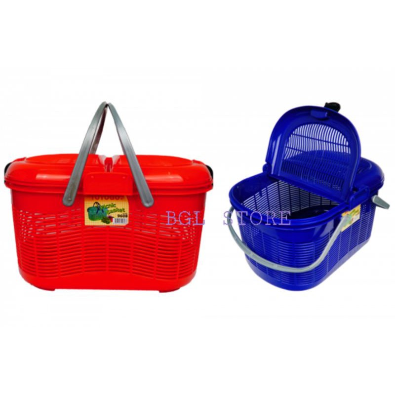 Toyogo Carries Basket With Cover ( TYG9608 ) / Storage Basket for Picnic/  Bakul Plastic Bertutup | Shopee Malaysia