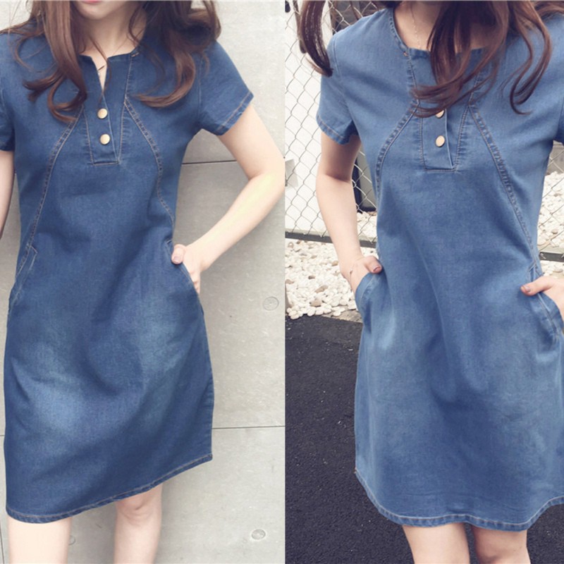 denim dress midi length