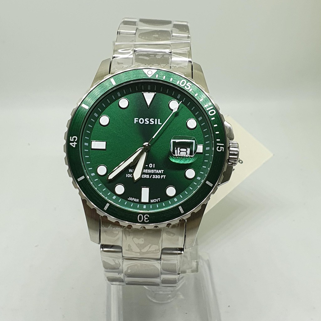 Fossil FS5670 FB-01 Three-Hand Date Stainless Steel Bracelet Green Dial  Date Men's Watch | Shopee Malaysia