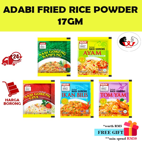 ADABI Perencah Serbuk Nasi Goreng/Fried Rice Powder [17G] (Kampung / Ayam / Cina / Ikan Bilis / Tom Yam)