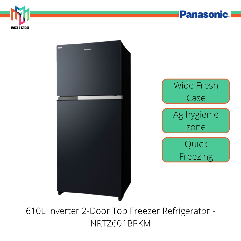 (SAVE 4.0) Panasonic NRTZ601 2-Door Fridge 610L Inverter Top Freezer Refrigerator - NRTZ601BPKM NR-TZ601BPKM