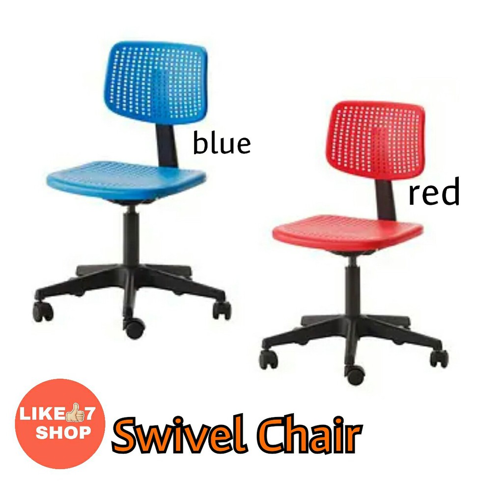 Ikea Alrik Swivel Chair Red Blue Shopee Malaysia