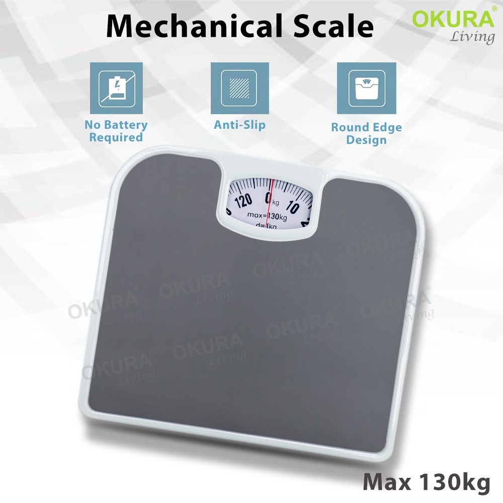 skala elekronik OKURA Bathroom Analog Mechanical Scale Body Weight Personal Scale Weight Scale Penimbang Berat Badan Max