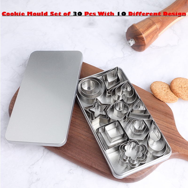 Stainless Steel Cookies Cutter Set Of 30 PCS Biscuit Cookie Cutter ...