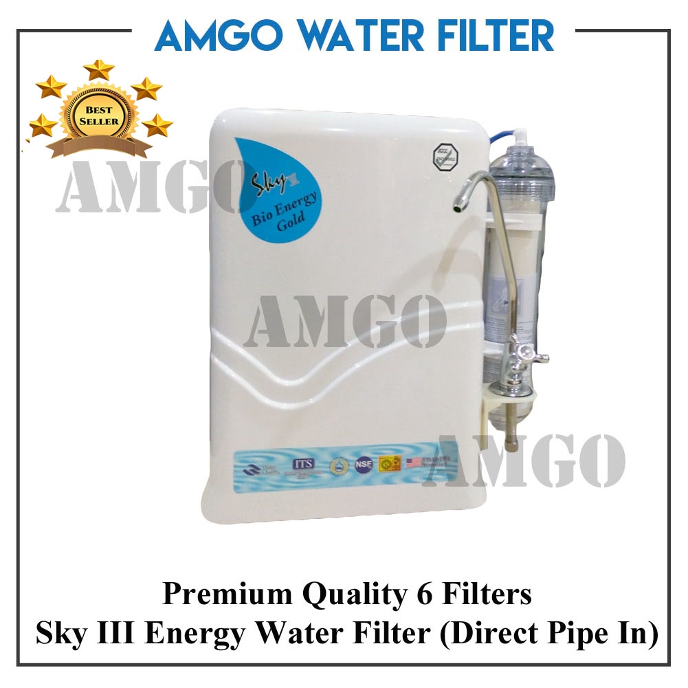 Sky III Bio Energy Gold Water Filter System, Water Purifier System With Faucet