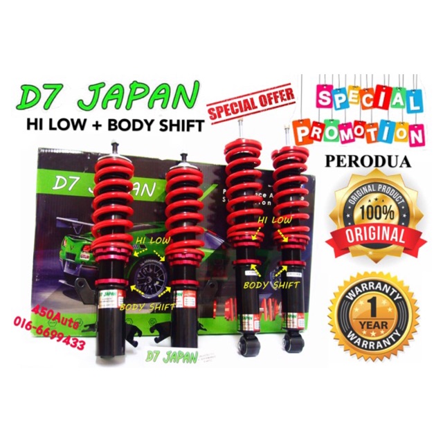 D7 JAPAN ADJUSTABLE HI LOW BODY SHIFT MYVI KELISA KENARI 