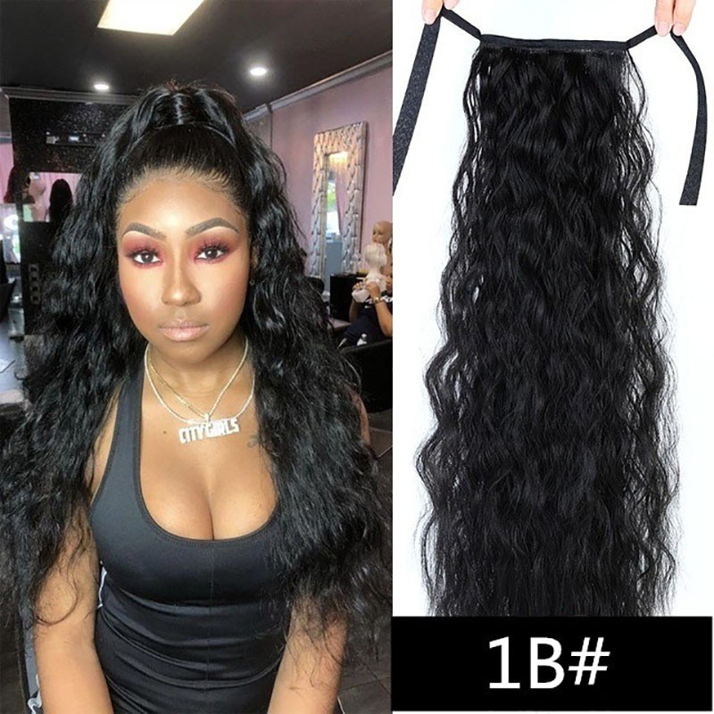 24inch New Womens Long Kinky Curly Wavy Wig Drawstring Ponytail Hair  Extensions | Shopee Malaysia