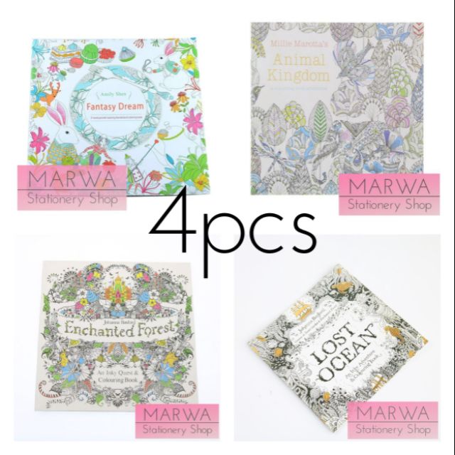 Download Combo 4pcs Colouring Book For Adult Shopee Malaysia