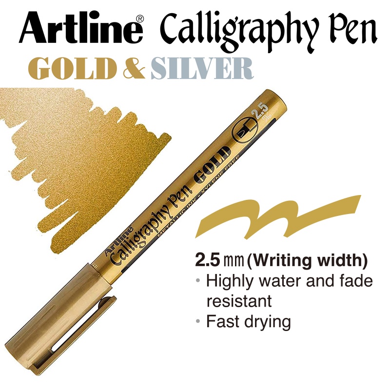 Artline 993 Metallic Calligraphy Marker (2.5mm) Shopee Malaysia