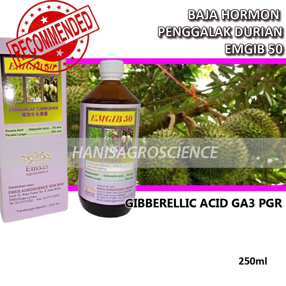 Hormon Durian Penggalak Durian Emgib 50 Gibberellic Acid Ga Pgr Recommended 250ml