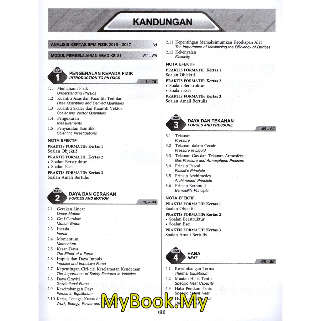 Myb Buku Latihan Modul Aktiviti Pintar Bestari Tingkatan 4 Fizik Physics Dwibahasa Sasbadi Shopee Malaysia