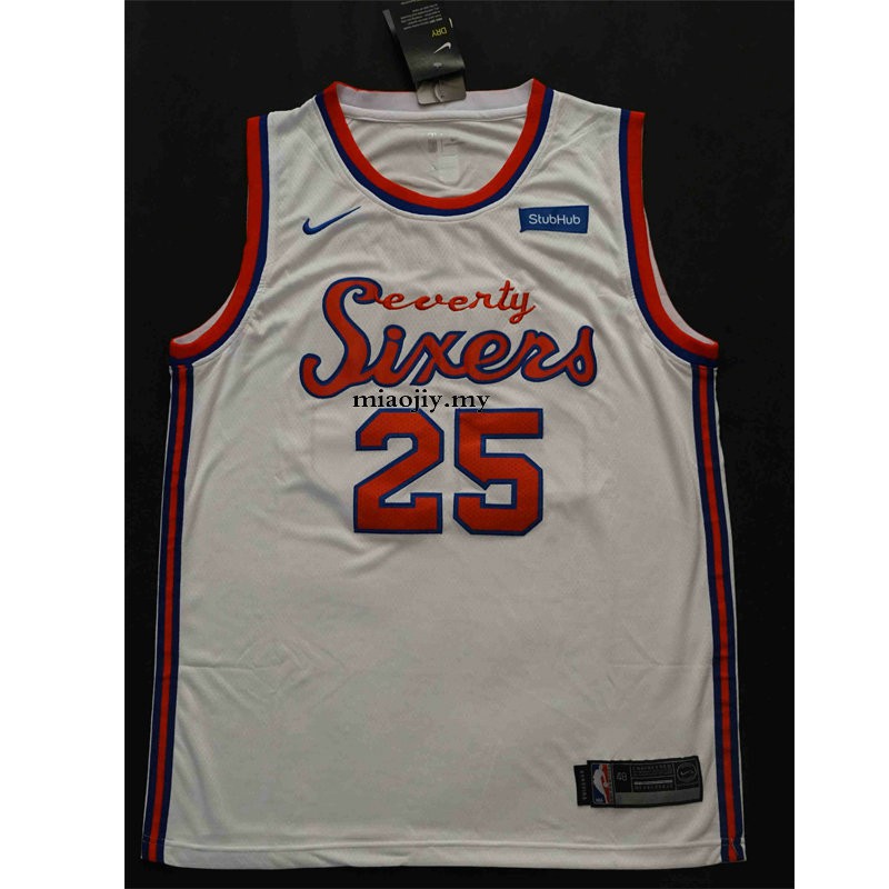 white sixers jersey