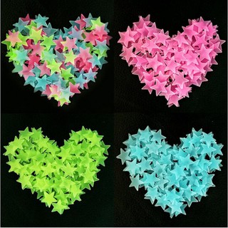100pcs Stiker Dinding Nyala di Gelap Bentuk Bintang untuk 100pcs Stiker Dinding Nyala di Gelap Bentuk Bintang untuk
