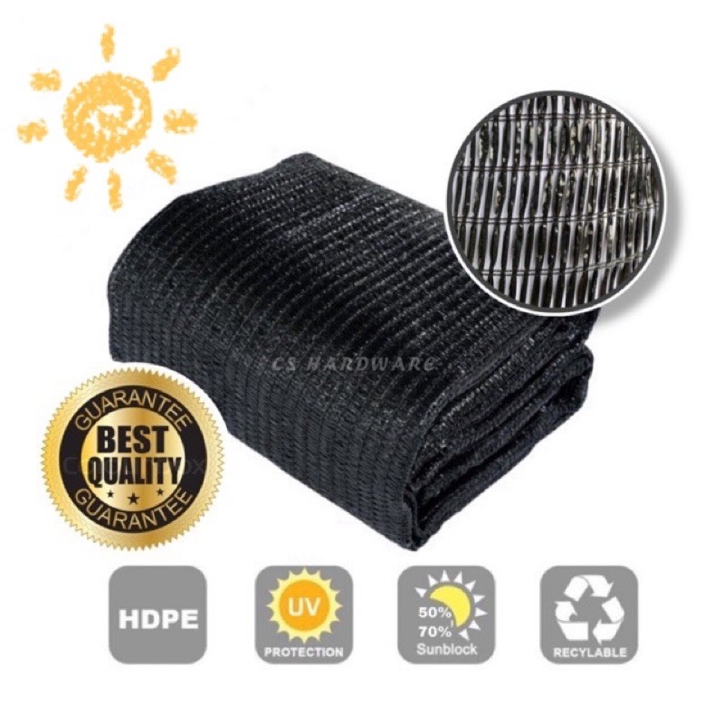 (Roll) 50% Net Jaring Hitam / Sun Shading Orchid - 40Meter | Shopee ...