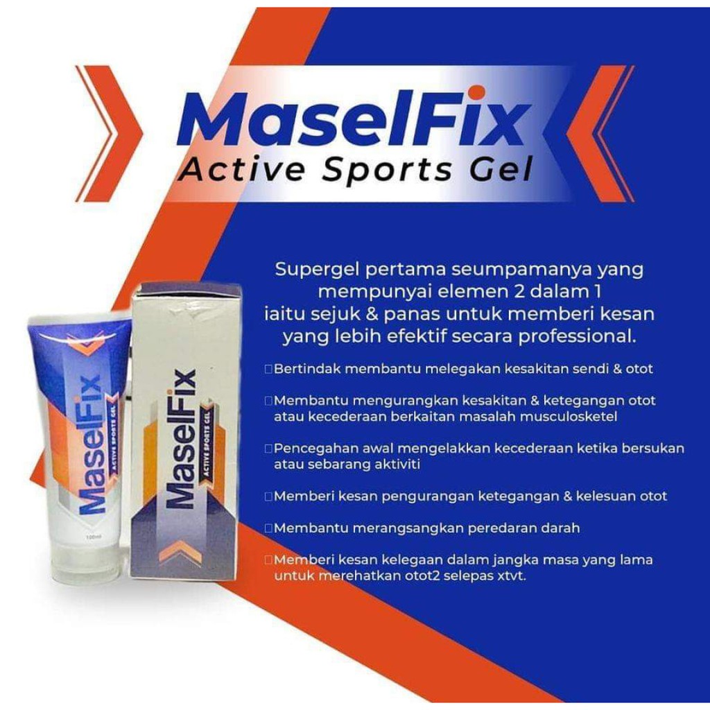 Gel Maselfix Melegakan Sakit Lutut Pinggang Otot Sendi Kebas Kejang Semasa Bersukan Tak Berbau Bermiyak Free Gift Shopee Malaysia