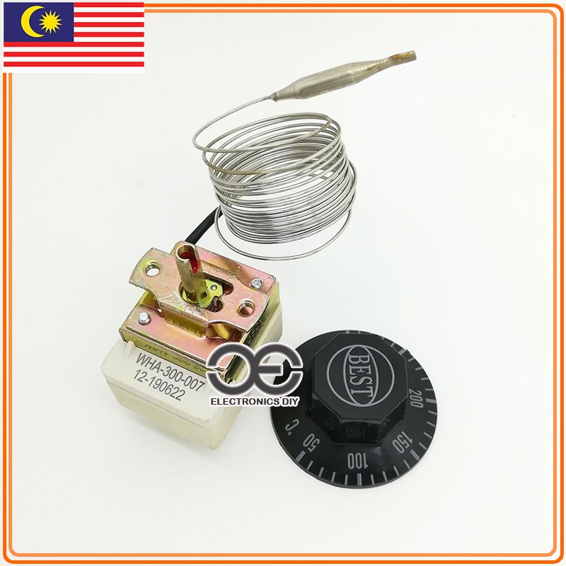 250VAC 16A 3 Terminals 50C300C Dial Thermostat Temperature Control Switch Oven Thermostat