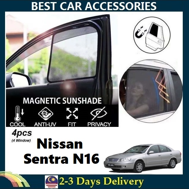 Nissan Sentra N16 2000-2005 Strong Magnetic Sunshade [4 pcs] | Shopee ...