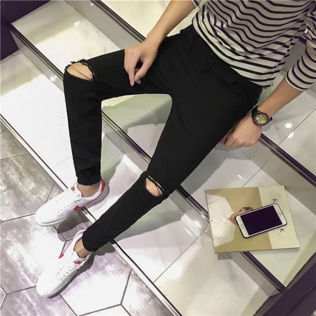 black ripped jeans mens cotton on