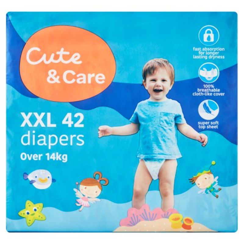Tesco Fred &amp; Flo Diapers (Tape) Size S M L XL XXL (NEW PACKAGING &amp; NAME CUTE &amp; CARE)