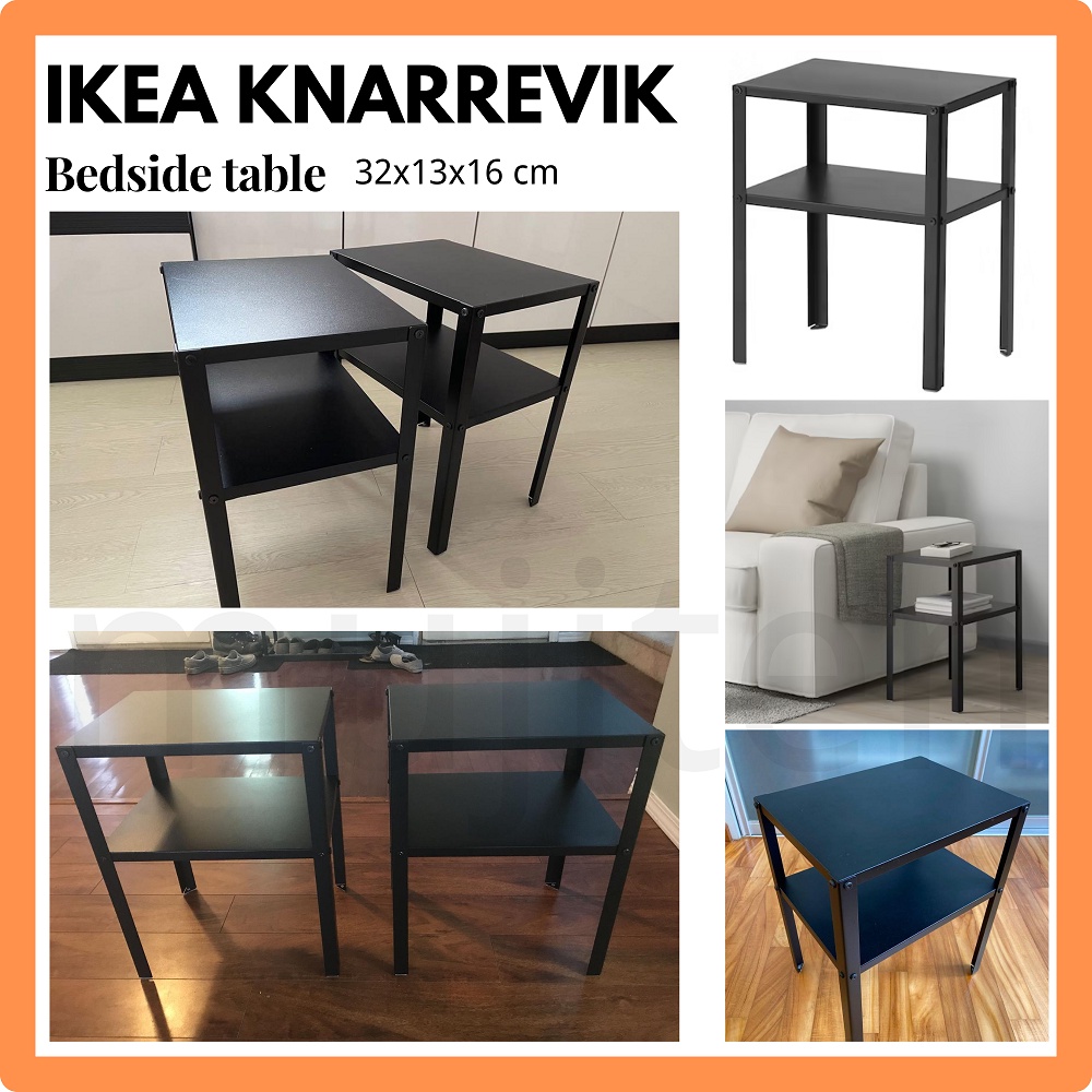 IKEA KNARREVIK Bedside table, black 37x28 cm (100 genuine) Shopee