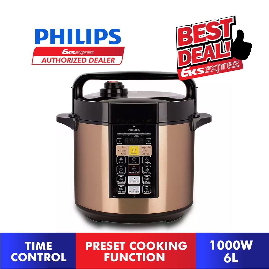 PHILIPS Viva Collection Computerized Electric Pressure Cooker (1000W/6L) HD2139