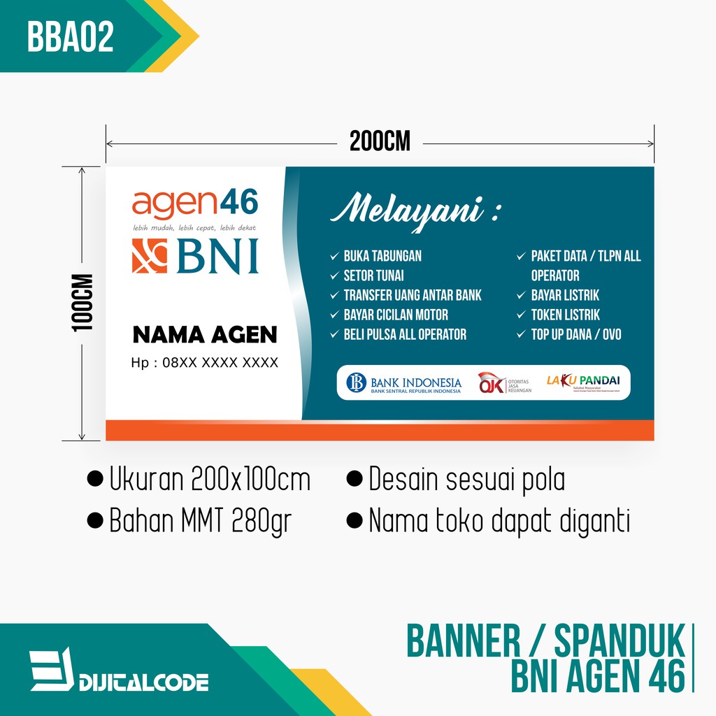 Bba02 Bni 46 200x100cm Agent Banner Shopee Malaysia