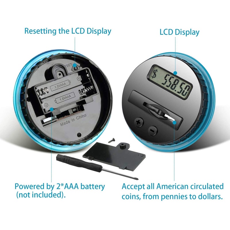 Have Essential Electronic Piggy Bank Counter Coin Digital LCD Counting Money Saving Box Jar Coins Storage Kids Gift P... - Image 3