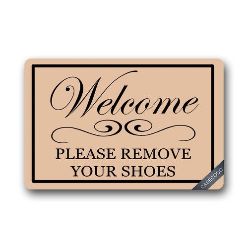 Custom Take Off Your Shoes Doormat Cover Rug