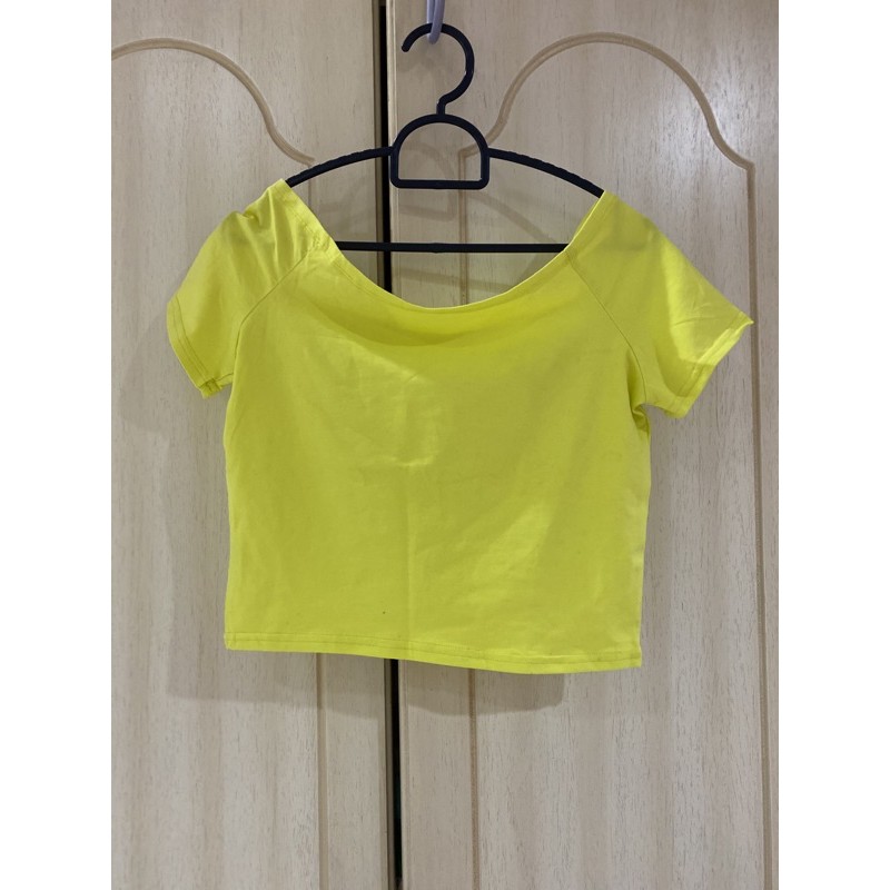 Neon yellow crop top (new) Shopee Malaysia