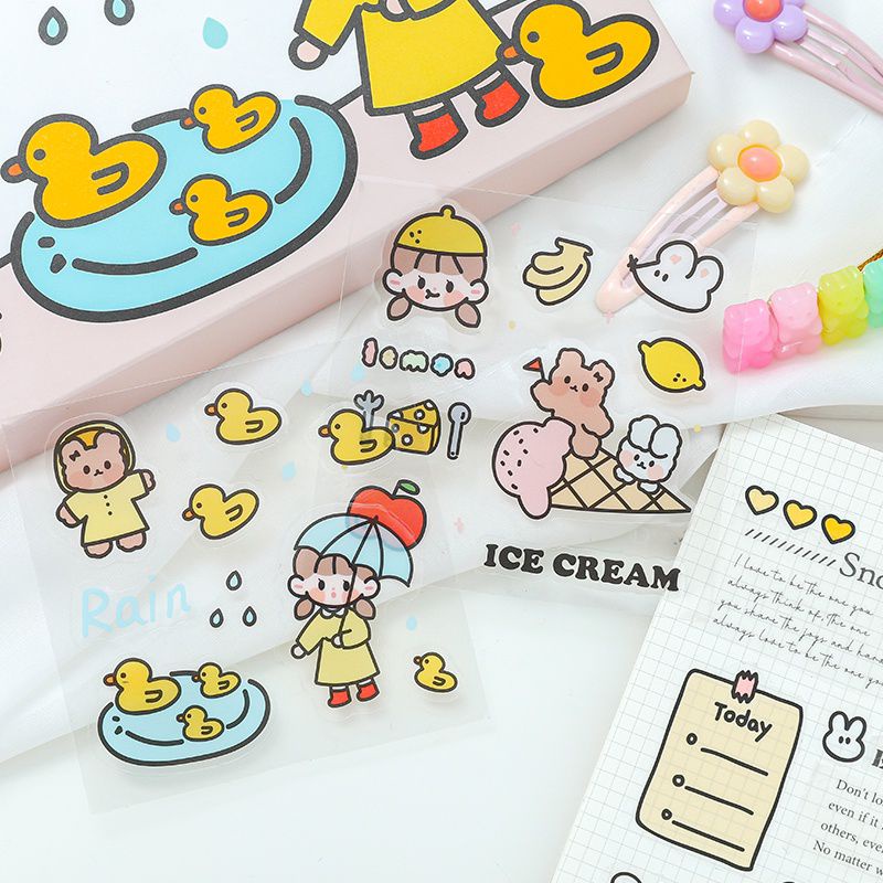 PINEDOT 1Sheet 1Keping No Repeating Sticker Bottle PET Sticker Cute