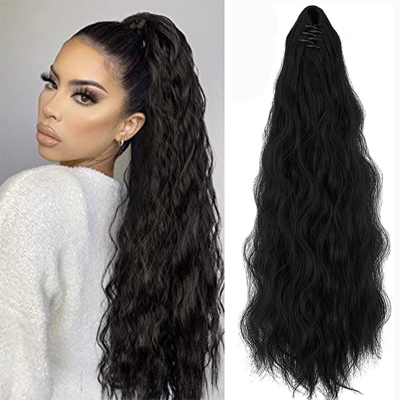 Sway Hair Ponytail Extension Mini Jaw Claw 24" Curly Wavy Straight Clip