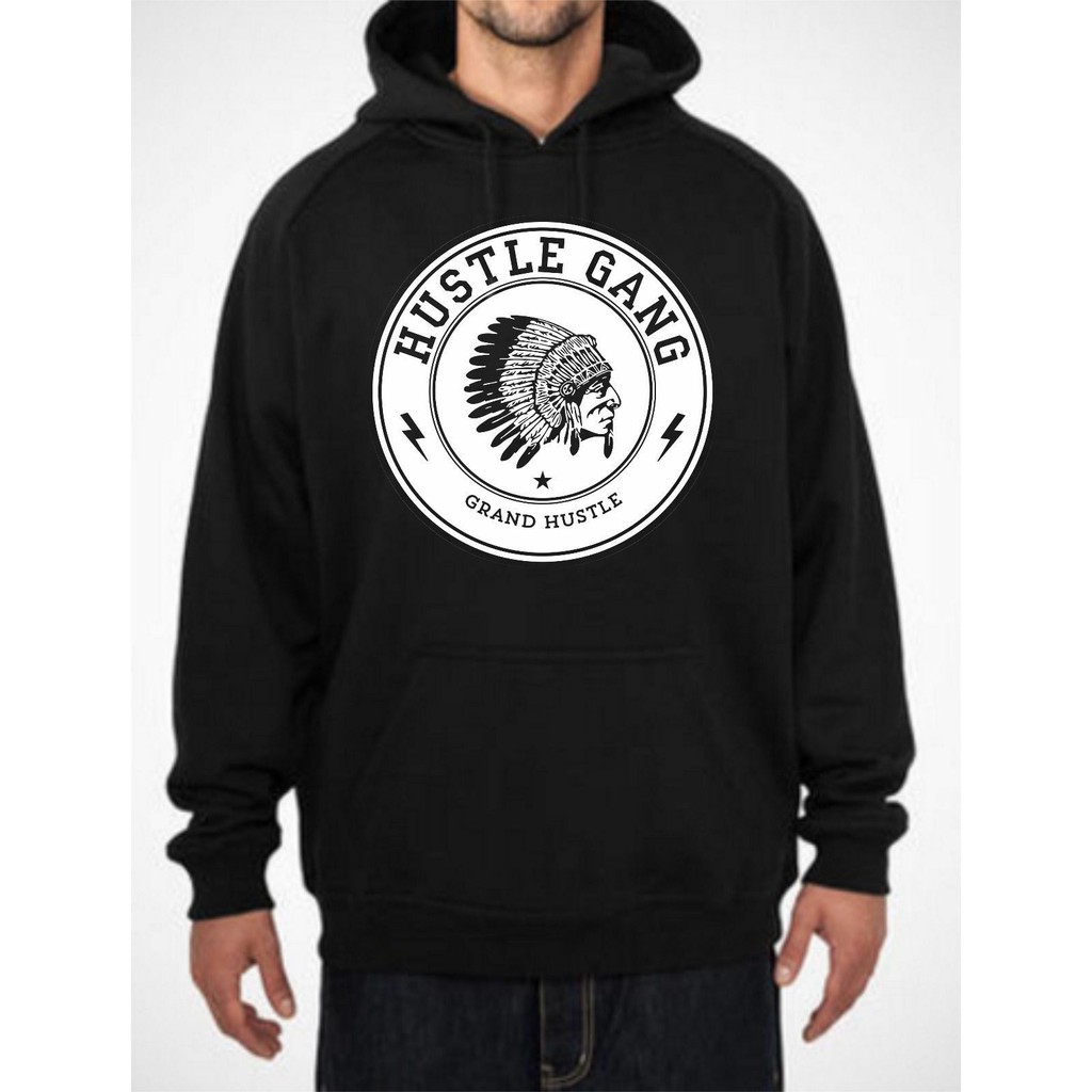 hustle gang pullover hoodie