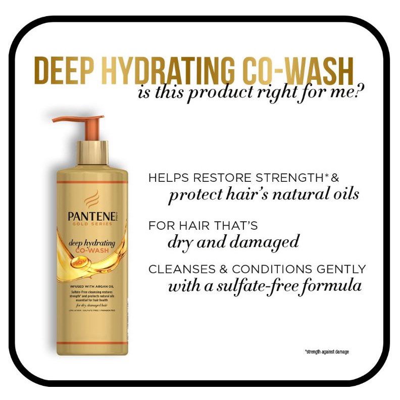 Pantene Co Wash Deep Hydrating Pro V Gold Series Natural