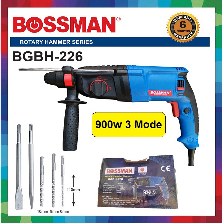 BOSSMAN BGBH 226 900W Rotary Hammer Drill / MESIN DRILL Shopee Malaysia