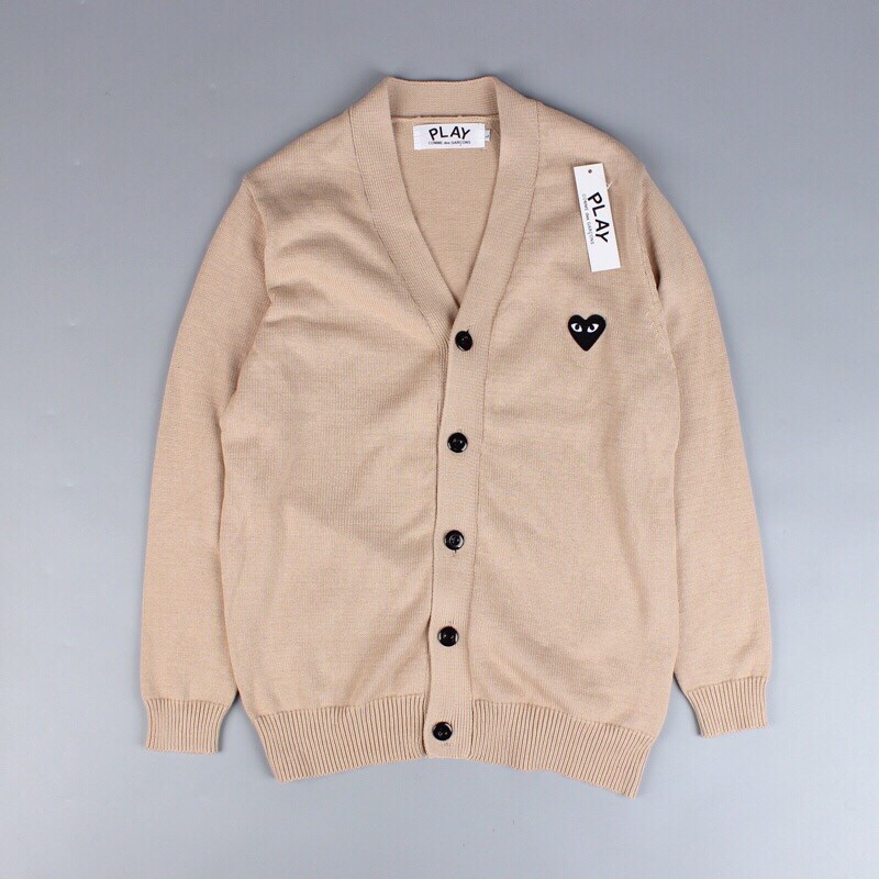 cdg beige cardigan