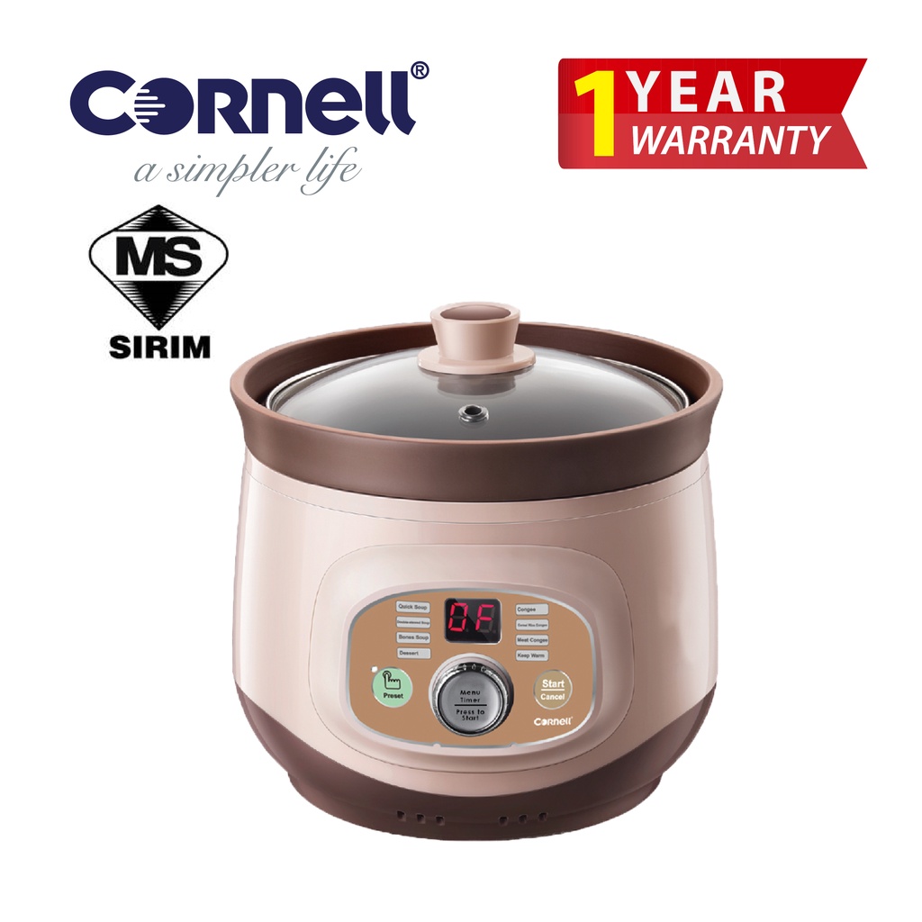 Cornell Purple Clay Digital Slow Cooker (2L)- CSC-E20PC