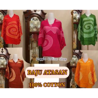  BAJU  ATASAN BLOUSE  TANGAN PANJANG COTTON  SELESA PAKAI KAIN  