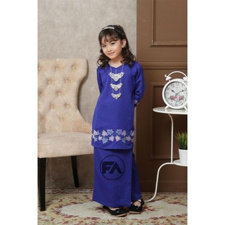  Baju  Kurung  Pahang  Budak  Kanak Kanak Royal Blue Shopee 