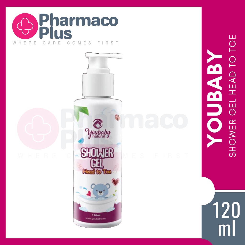 YOUBABY Shower Gel Head to Toe 120ml dengan ekstrak daun gelenggang
