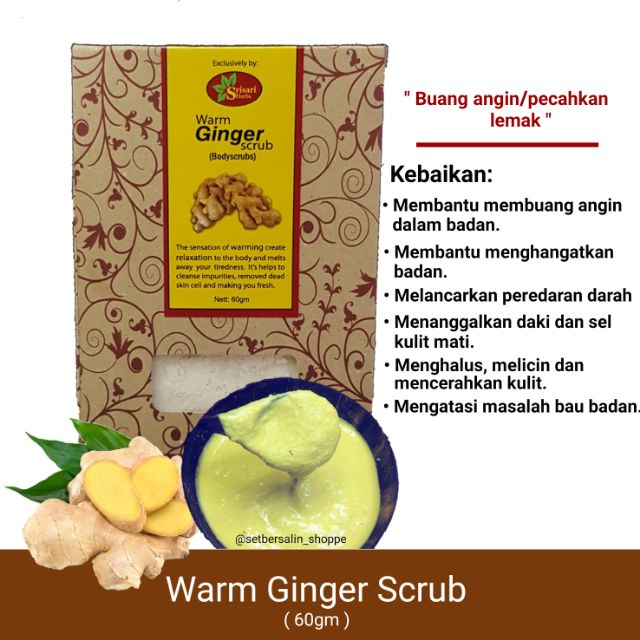 Scrub Tolak Angin Halia Buang Angin Dalam Badan Pecahkan Lemak Shopee Malaysia