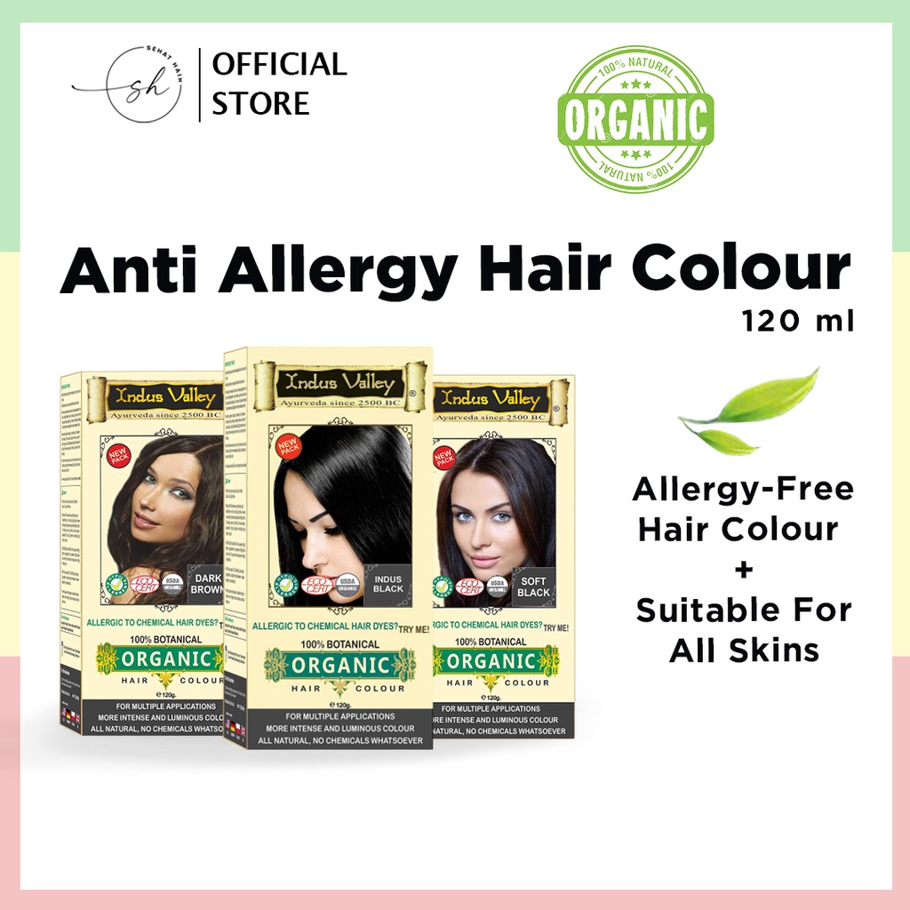 Allergy Free Hair Color. 100% Chemical Free. 1st in Malaysia INDUS VALLEY  Anti-Allergy Hair Color | Shopee Malaysia