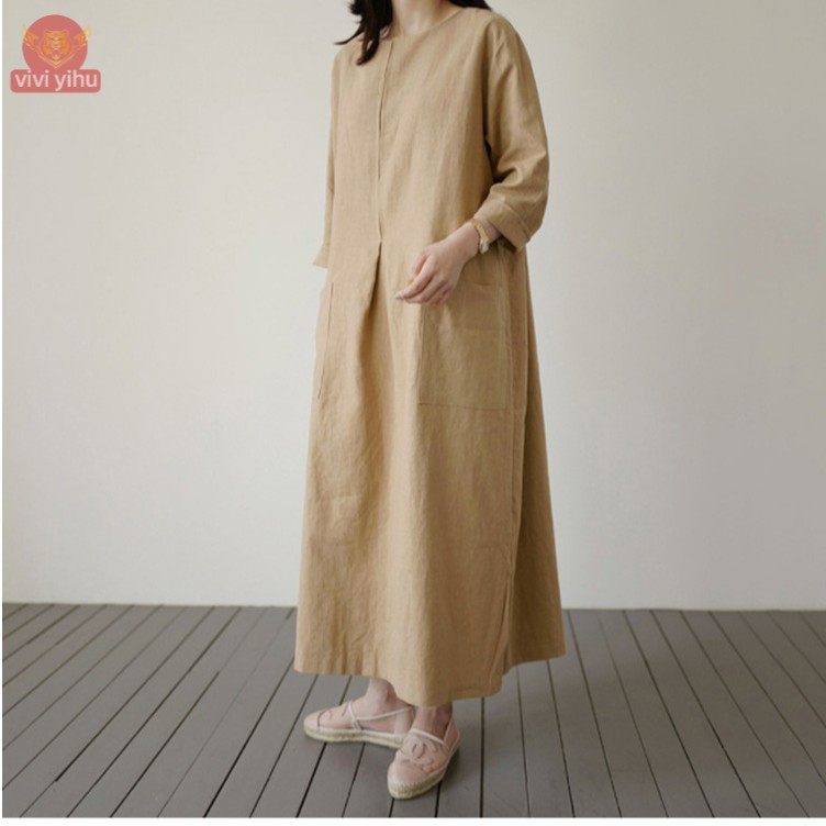 round neck long dress