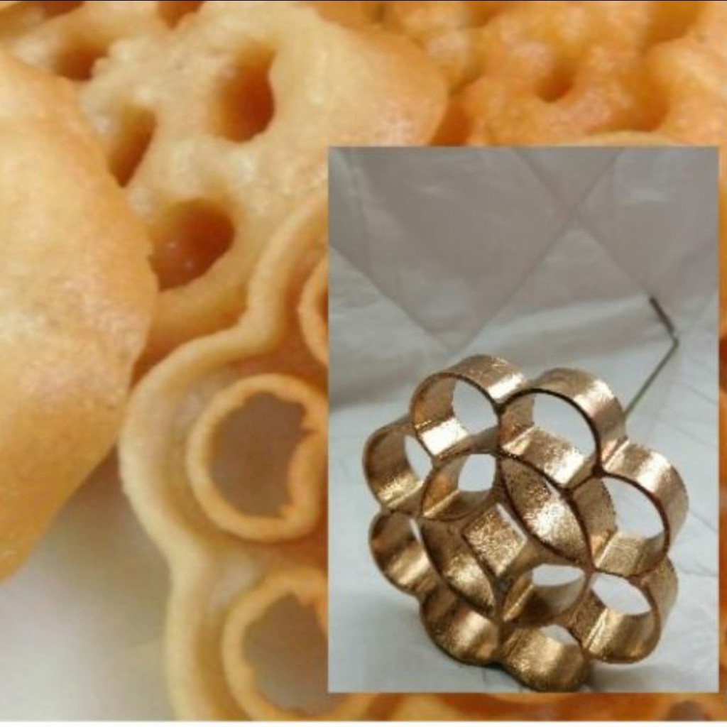Acuan Kuih Loyang Tembaga Rose Cookies Mould Loyang Honeycomb Biscuits Kuih Goyang 蜂窝饼模具